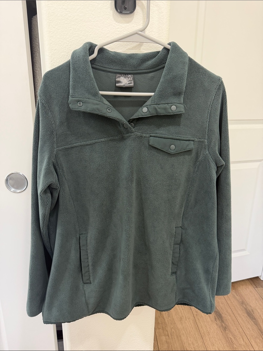 Women’s Olive Green Fleece Pullover Jacket